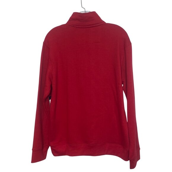 Chaps Everyday Fleece Pullover Mens Medium Red New 1/4 Zip - Picture 3 of 11